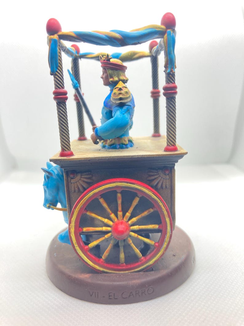 Statuina Carro arcano maggiore VII tarocchi dipinta a mano - Major Arcana VII Tarot Chariot Figurine Hand Painted