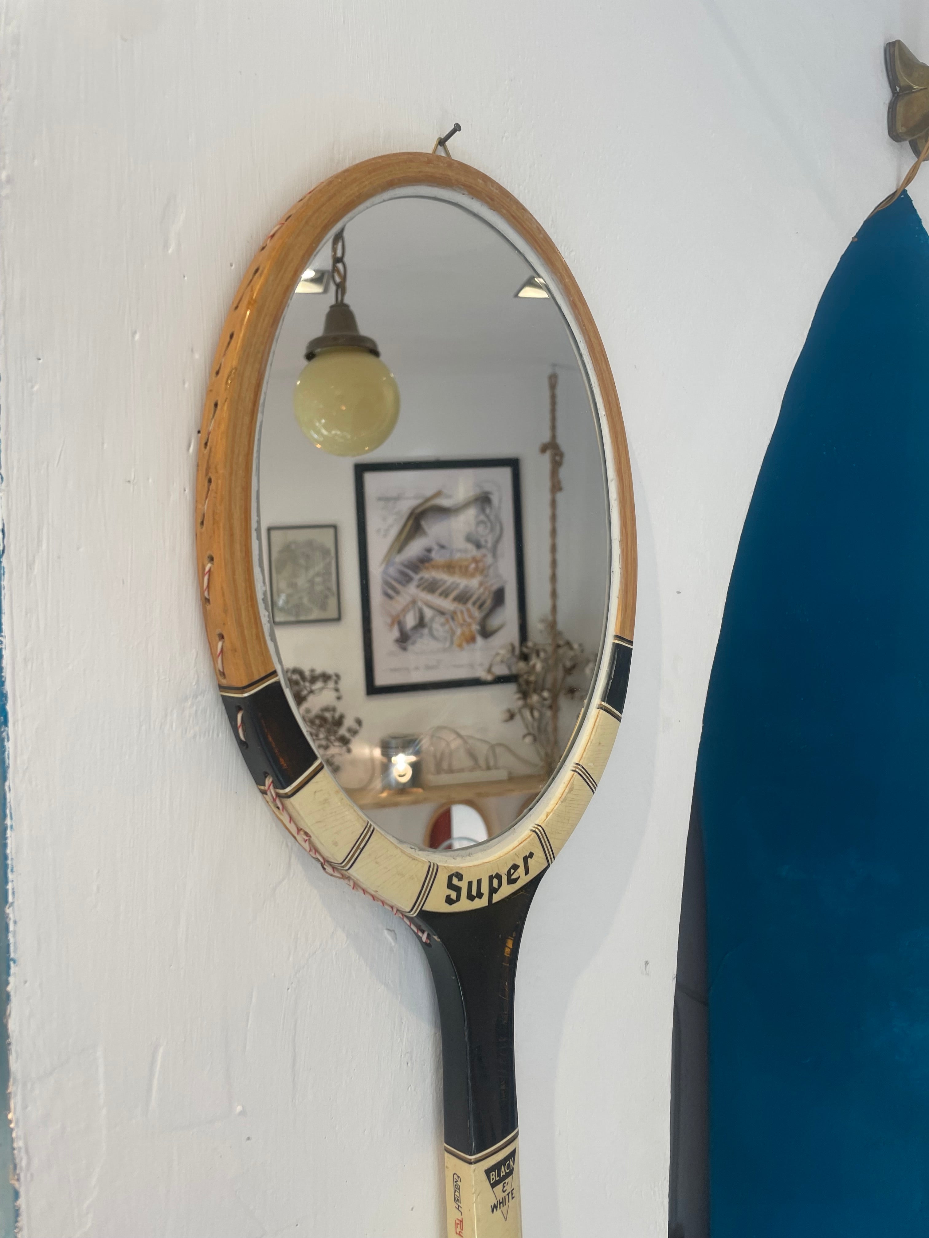 Specchio racchetta tennis Vintage Super Black&White