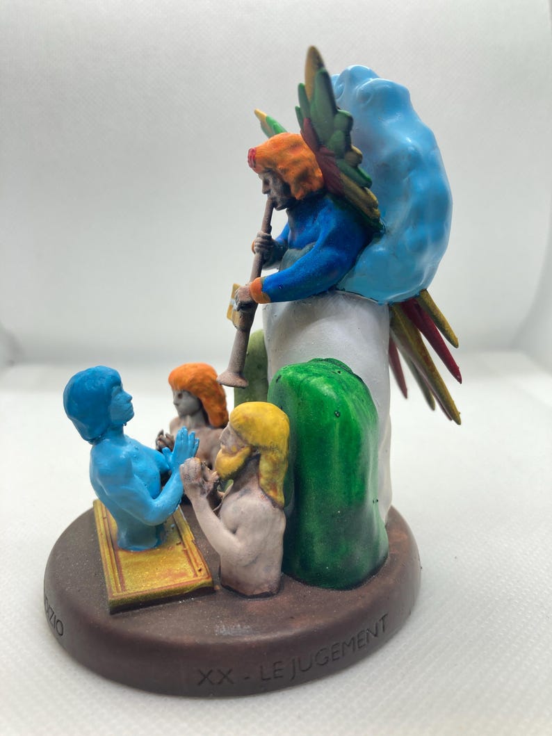 Statuina Giudizio arcano maggiore XX tarocchi dipinta a mano - Major Arcana XX Tarot Figurine Judgment Hand Painted