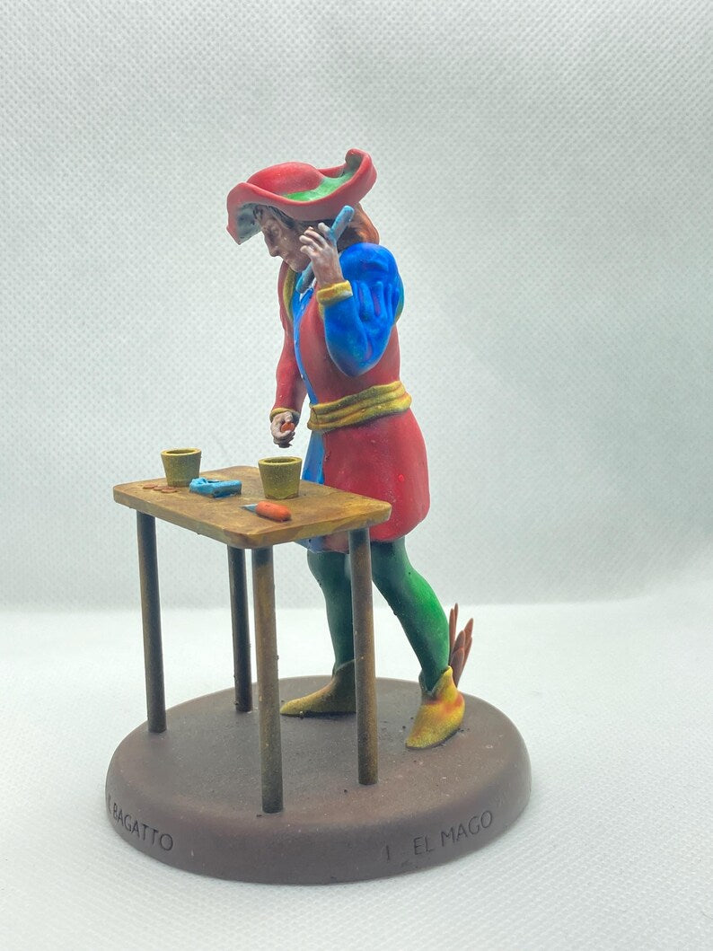 Statuina Bagatto Mago arcano maggiore I tarocchi dipinta a mano - Major Arcana I Tarot Magician Figurine Hand Painted