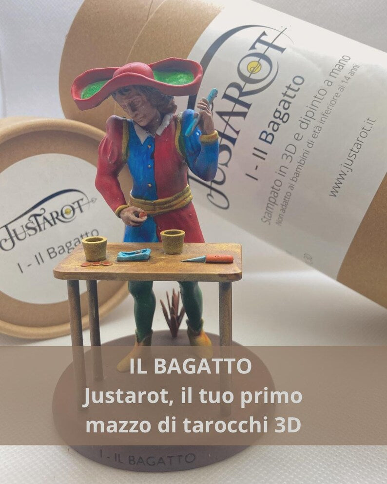 Statuina Bagatto Mago arcano maggiore I tarocchi dipinta a mano - Major Arcana I Tarot Magician Figurine Hand Painted
