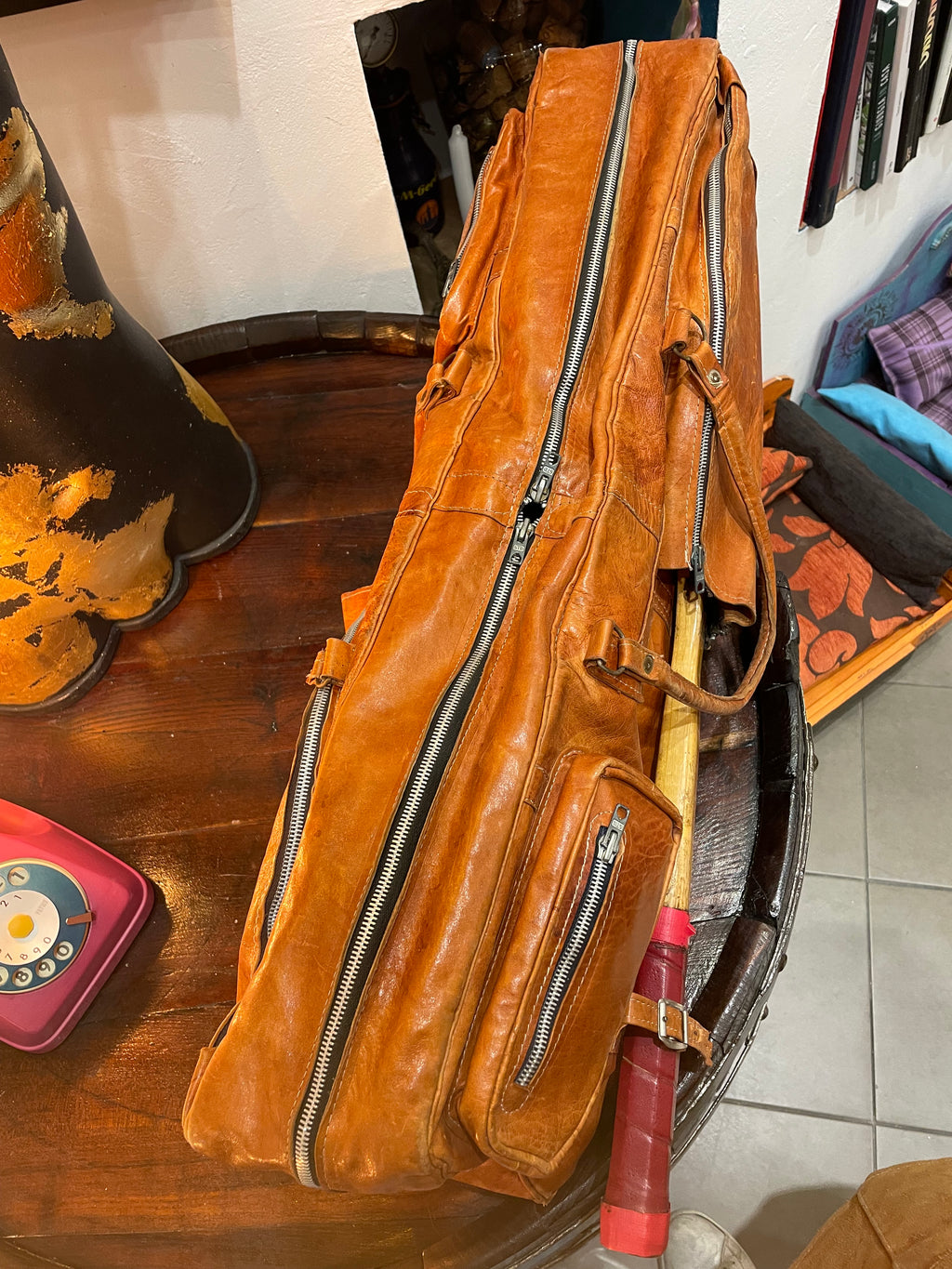 Borsone da tennis Vintage anni ‘70 in pelle
